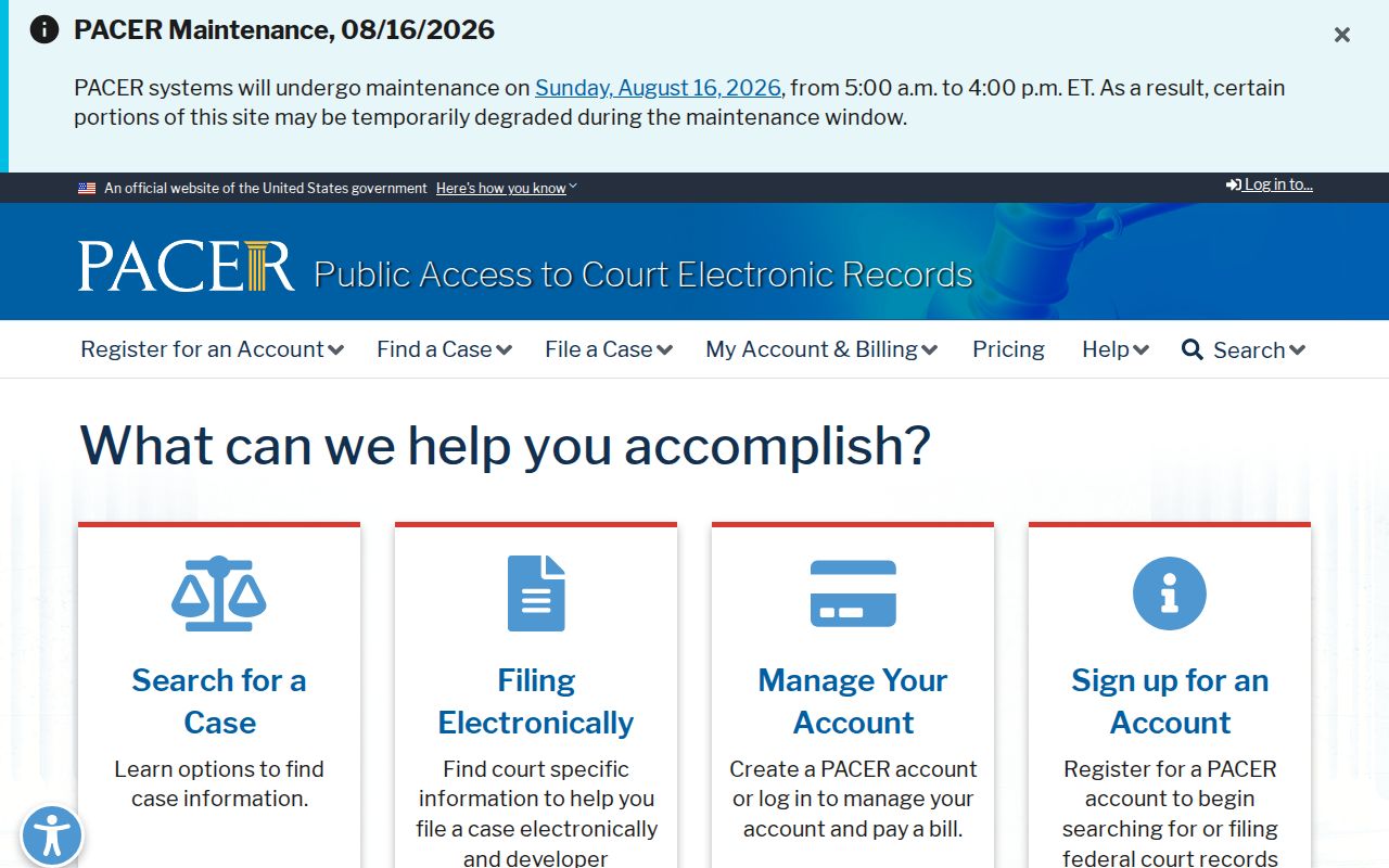 La Plata County federal case search PACER homepage