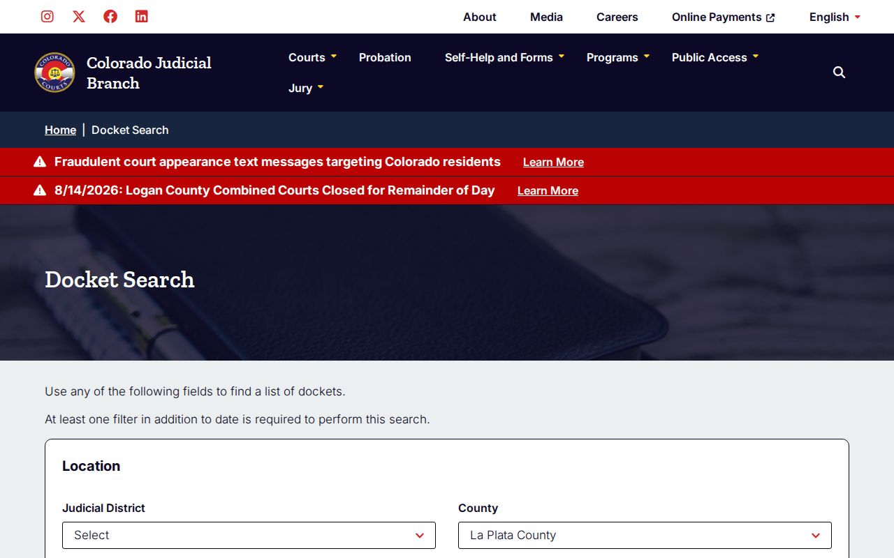 La Plata County court calendar one-week hearing results