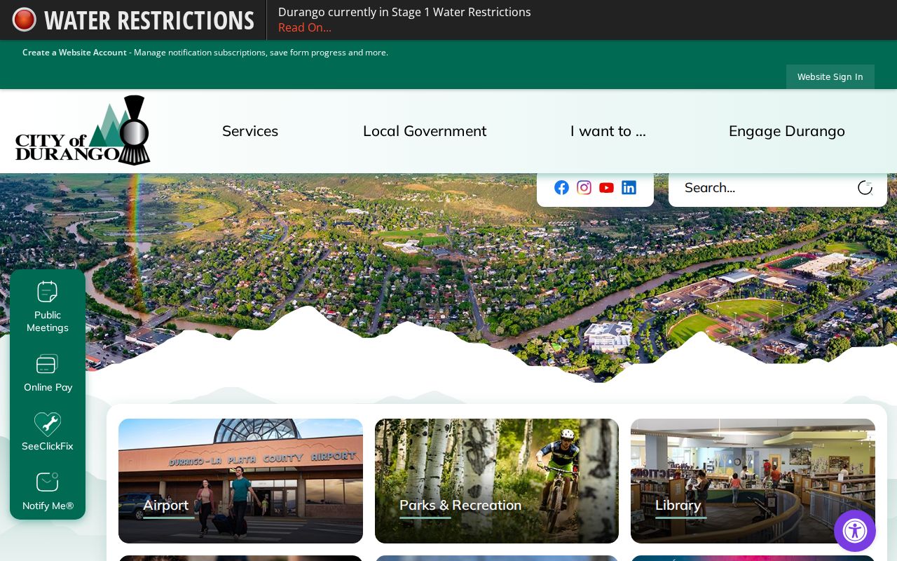 Municipal website comparison for the Ignacio court docket