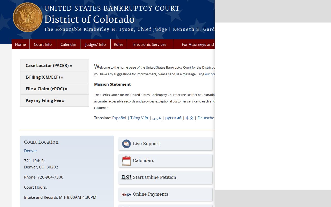 Federal bankruptcy court contrasted with the Ignacio court docket